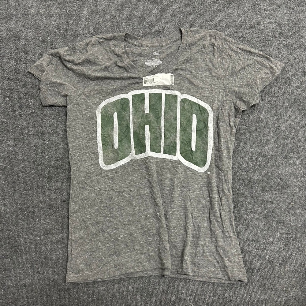 Fanatics T-Shirt Womens Size 3XL Gray Ohio Bobcats Triblend V-Neck Short Sleeve